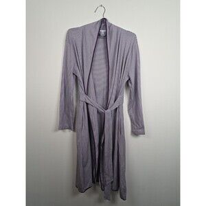 Lake Robe Small Pima Cotton Hydrangea Purple Stripe Kimono Long Sleeve Lounge